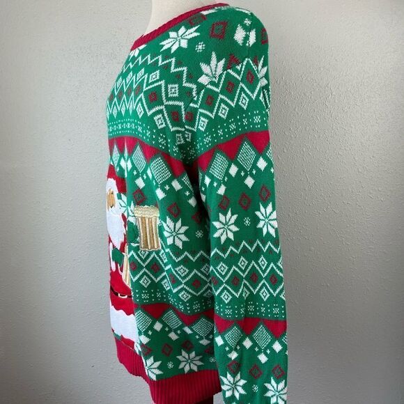 33 Degrees Christmas Beer Santa Sweater Size XL EUC - Picture 2 of 7